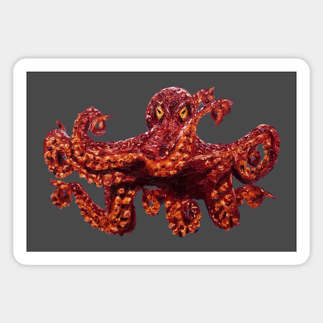 Giant Red Octopus Magnet by MSerido